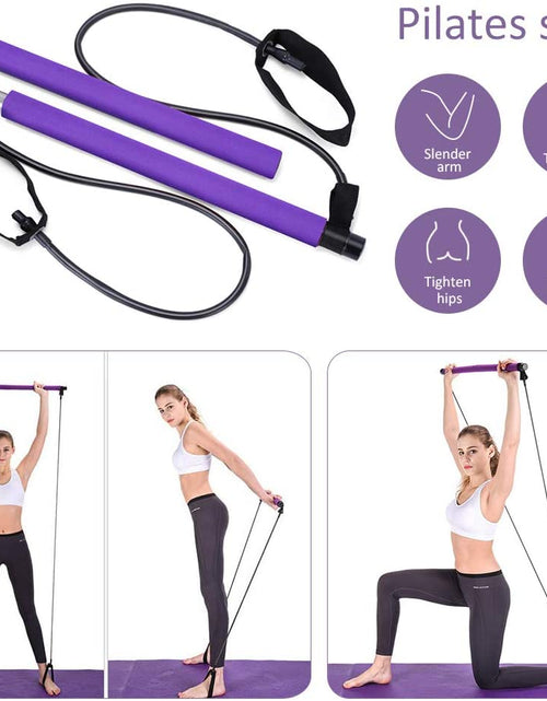 Load image into Gallery viewer, Yoga Pilates Bar Stick Exerciser Pull Rope Gym Workout Pilates Trainer
